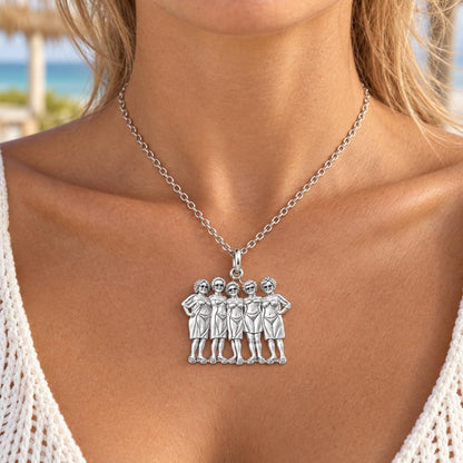 Sun-Kissed Besties Charm Necklace Set – worn / in use