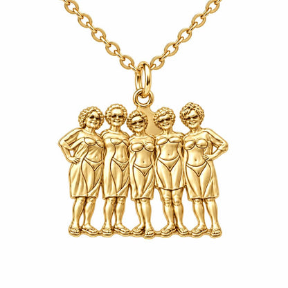 Sun-Kissed Besties Charm Necklace Set – 18K gold, front view