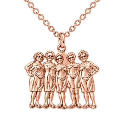 Sun-Kissed Besties Charm Necklace Set – rose gold, front view