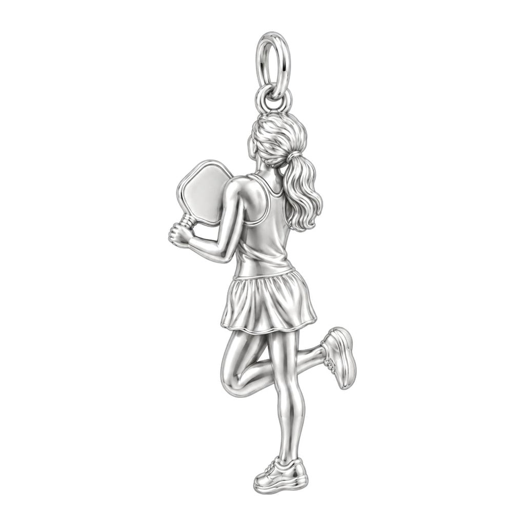 Sun-Kissed Pickleball Player Charm Bracelet – Personalized Gift – back of the charm, engraving area