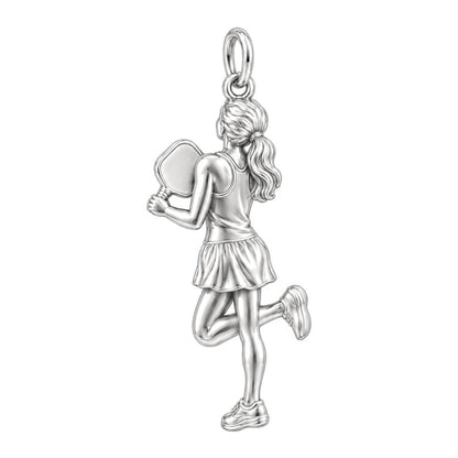 Sun-Kissed Pickleball Player Charm Bracelet – Personalized Gift – back of the charm, engraving area