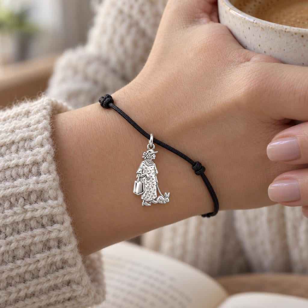 Sunday Best Rabbit Walk Charm and Polyester Cord Bracelet Set