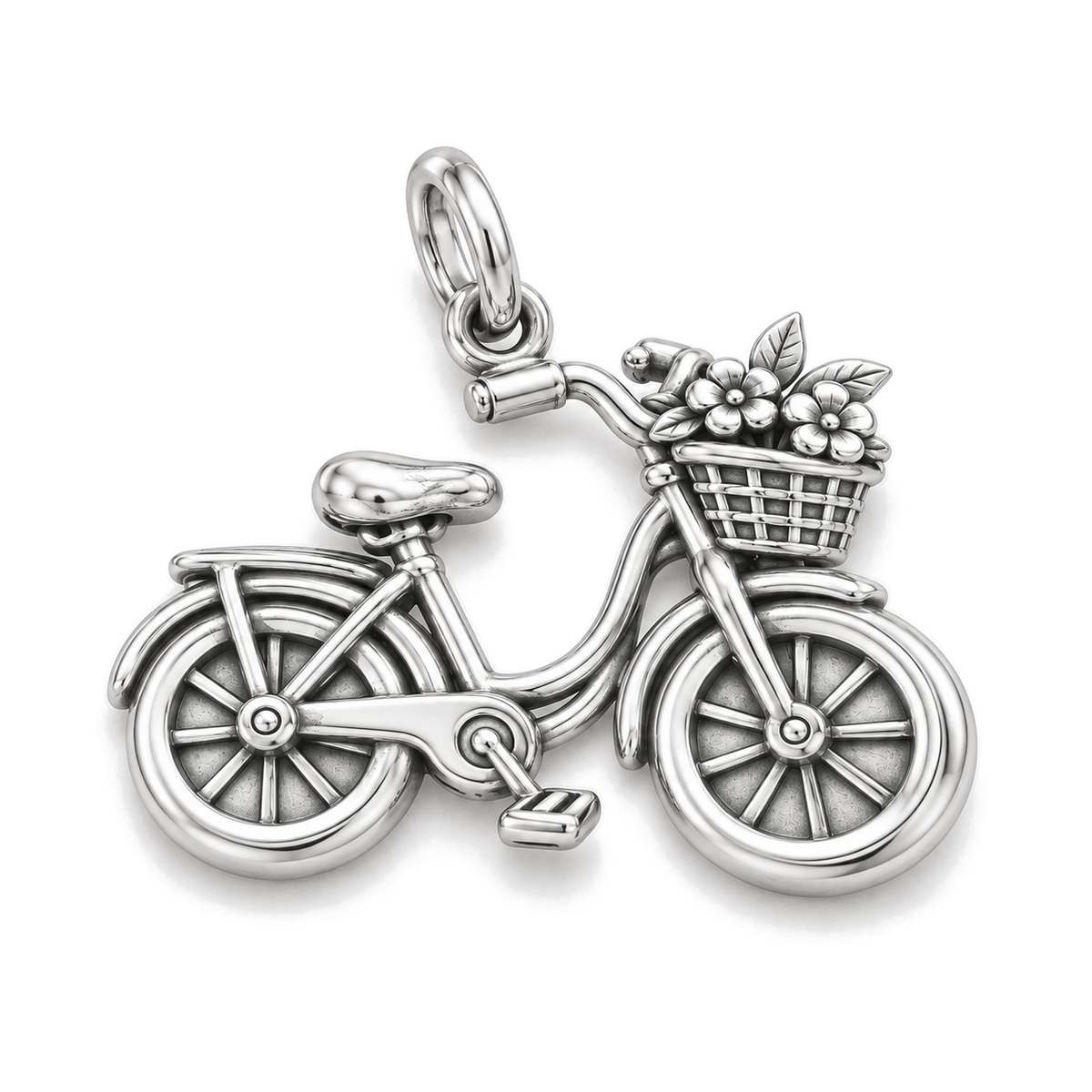 Sunny Day Bicycle Charm — Silver Super Macro | charm-topics-remaining-444-2026-09-14 | topic-304