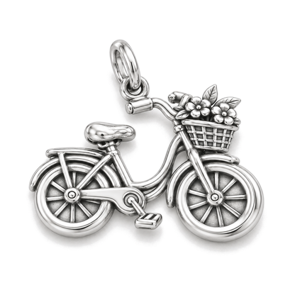 Sunny Day Bicycle Charm — Silver Super Macro | charm-topics-remaining-444-2026-09-14 | topic-304