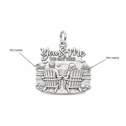 Sunset Beach Couple Charm Bracelet – Personalized Couple Gift – personalization guide