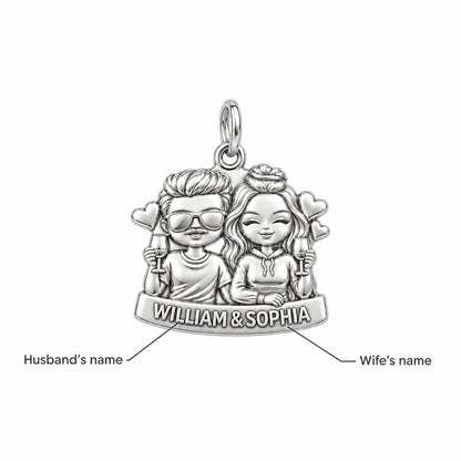 Sunset Cheers Couple Charm Bracelet – Personalized Couple Gift – personalization guide