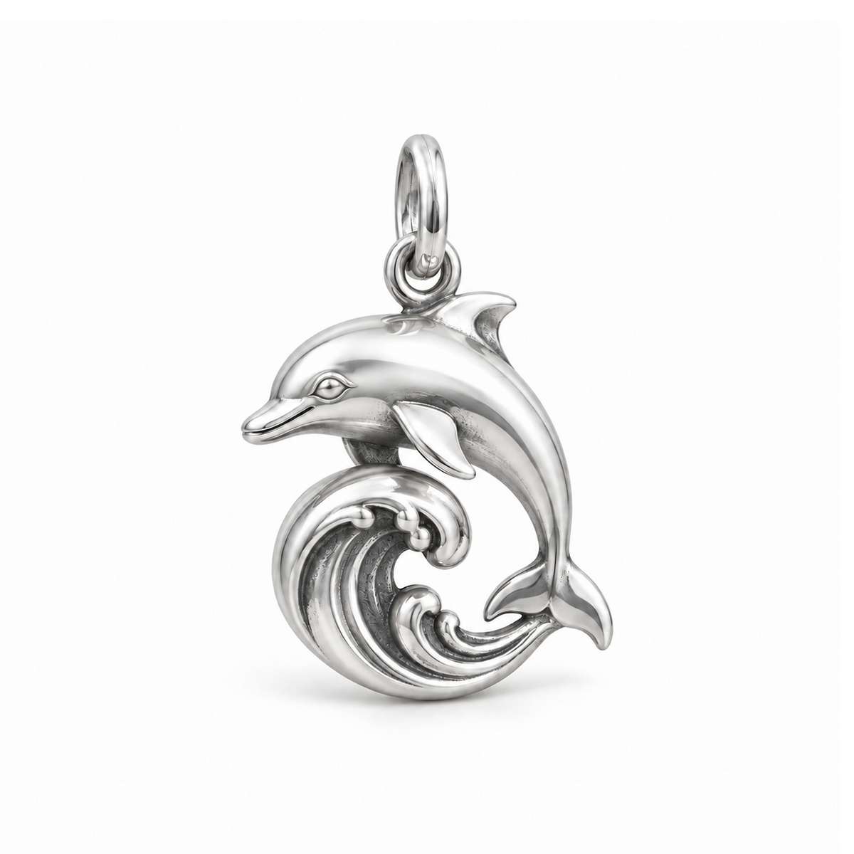 Surfing Dolphin Charm — Silver | charm-topics-remaining-444-2026-09-14 | topic-118