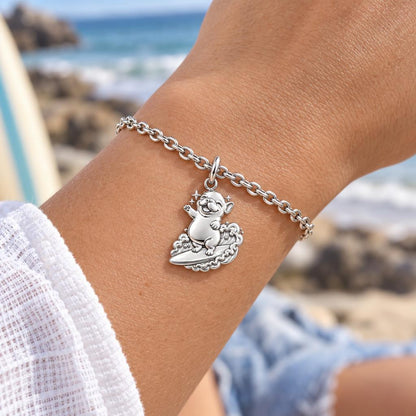 Surfing Frenchie Charm Bracelet Set – worn / in use