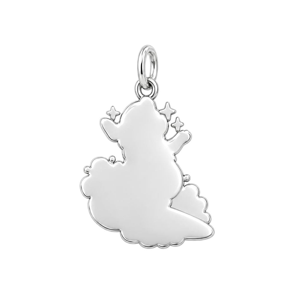 Surfing Frenchie Charm Keychain – back of the charm, engraving area