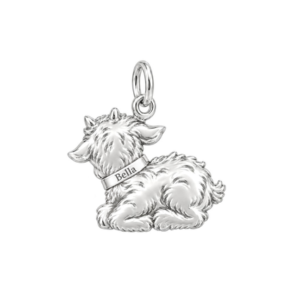 Sweet Baby Goat Charm Bracelet – Personalized Mom Gift – macro detail of the charm