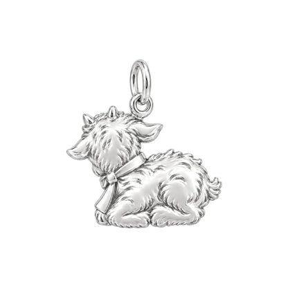 Sweet Baby Goat with Bow Huggie Charm Earrings – back of the charm, engraving area