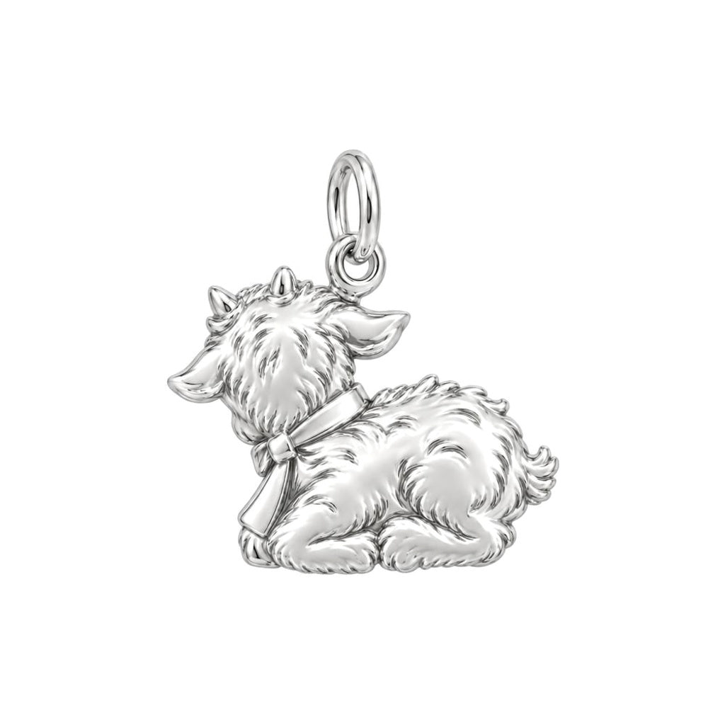 Sweet Baby Goat with Bow Keepsake Plaque – back of the charm, engraving area
