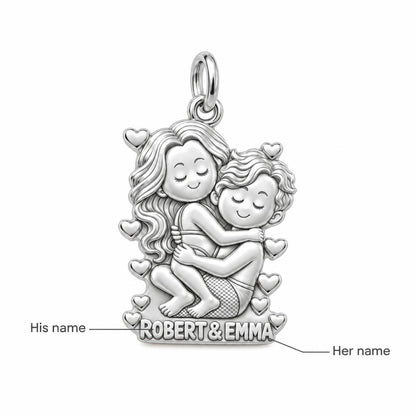 Sweet Couple Embrace Charm Bracelet – Personalized Couple Gift – personalization guide