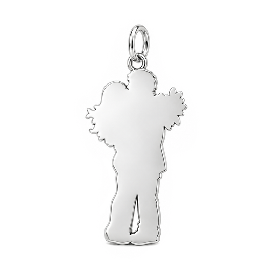 Sweet Embrace Couple Charm Bracelet – Personalized Couple Gift – back of the charm, engraving area