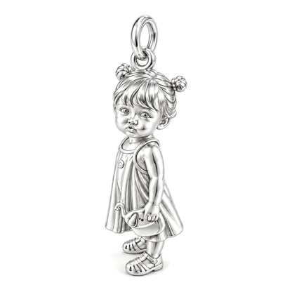 Sweet Little One Charm Bracelet – Personalized Mom Gift – silver charm, front view