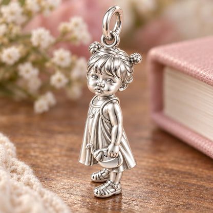 Sweet Little One Charm Bracelet – Personalized Mom Gift – macro detail of the charm