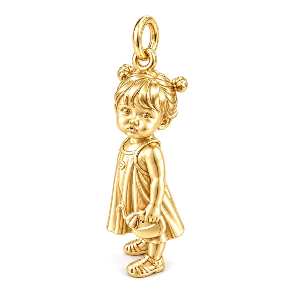 Sweet Little One Charm Bracelet – Personalized Mom Gift – 18K gold charm, front view