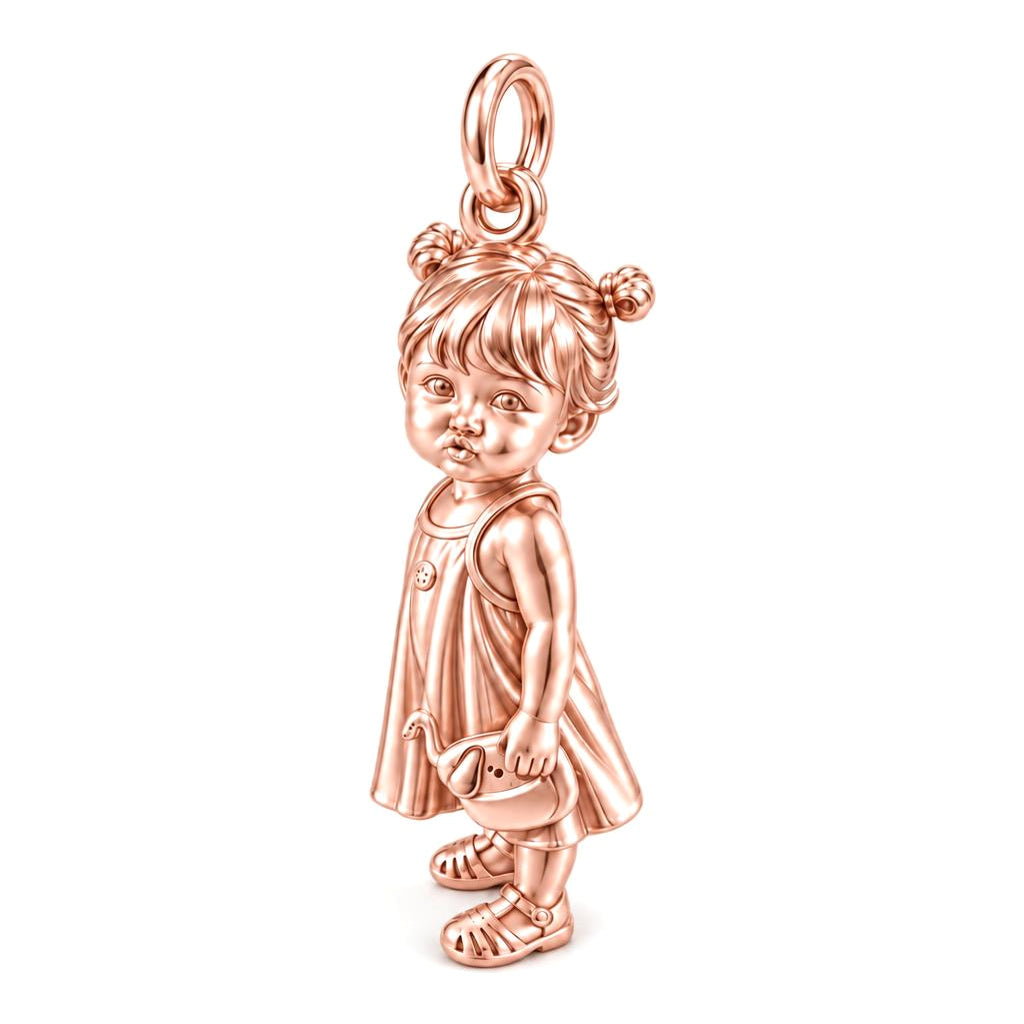 Sweet Little One Charm Bracelet – Personalized Mom Gift – rose gold charm, front view