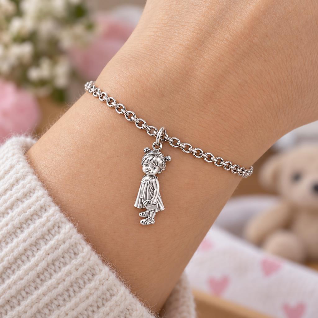 Sweet Little One Charm Bracelet Set – worn / in use