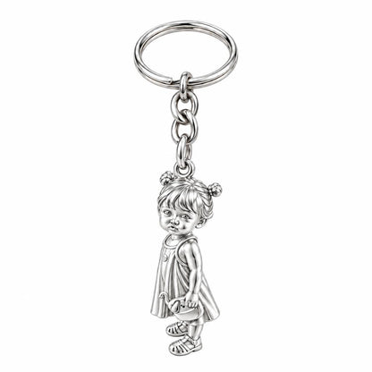 Sweet Little One Charm Keychain – silver, front view