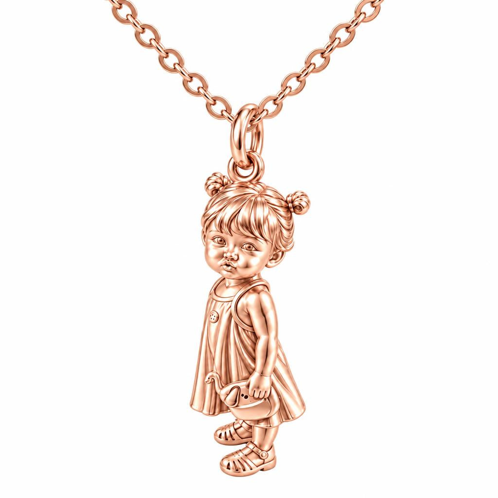 Sweet Little One Charm Necklace Set – rose gold, front view