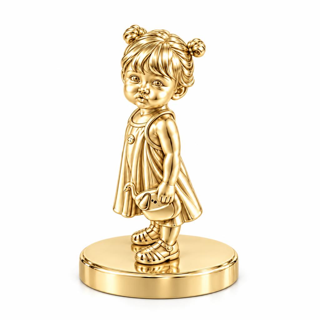 Sweet Little One Keepsake Plaque – 18K gold, front view