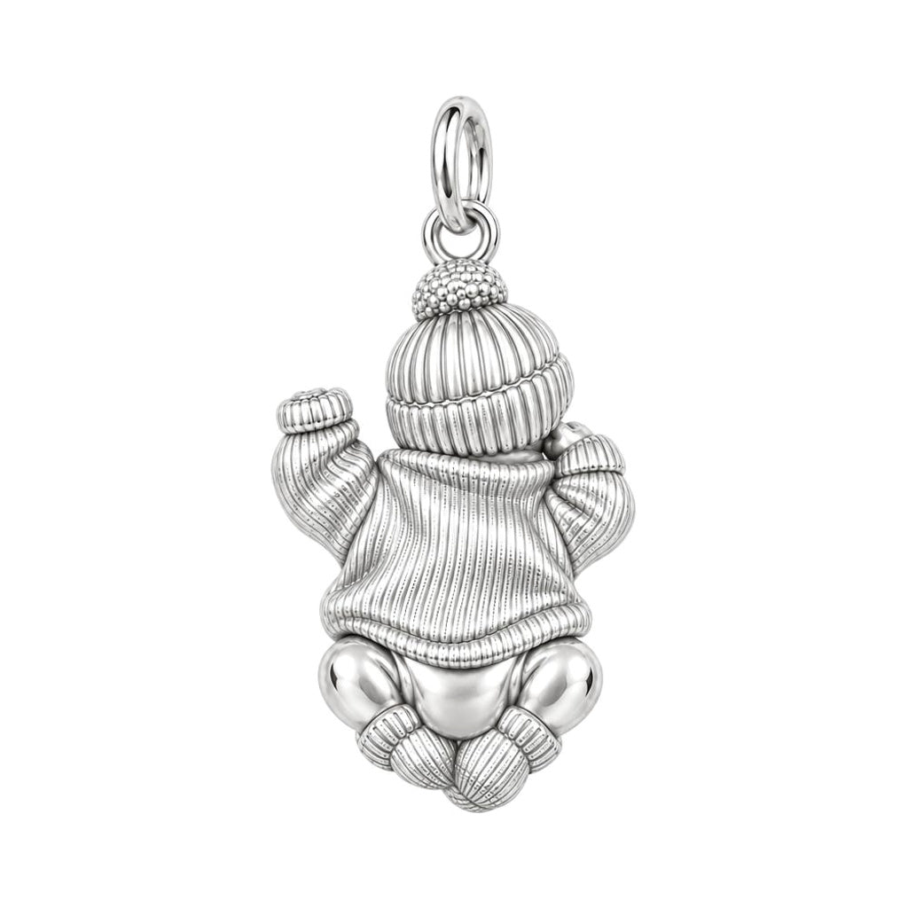 Sweet Sleeping Newborn Huggie Charm Earrings – back of the charm, engraving area