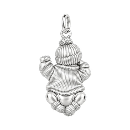 Sweet Sleeping Newborn Huggie Charm Earrings – back of the charm, engraving area