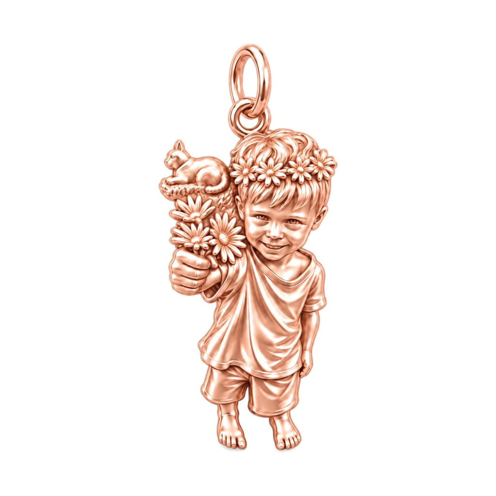 Sweetest Bloom Charm Bracelet – Personalized Mom Gift – rose gold charm, front view