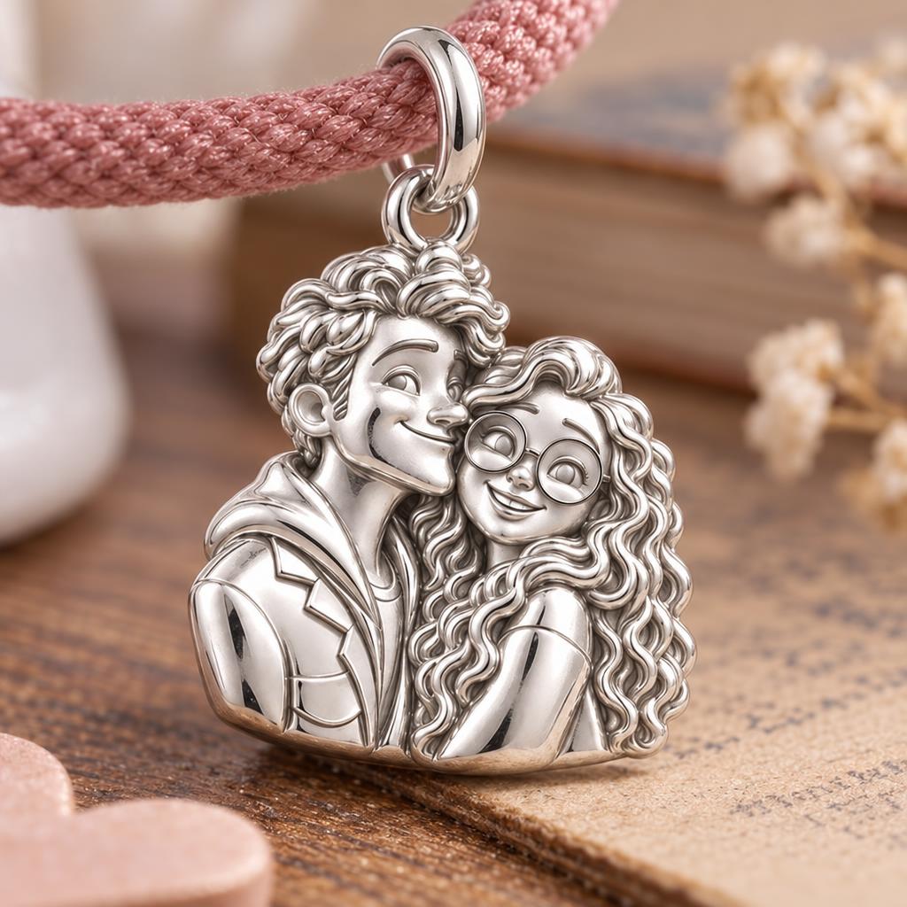 Sweetheart Cuddle Duo Charm and Polyester Cord Bracelet Set