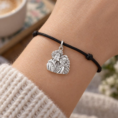 Sweetheart Cuddle Duo Charm and Polyester Cord Bracelet Set