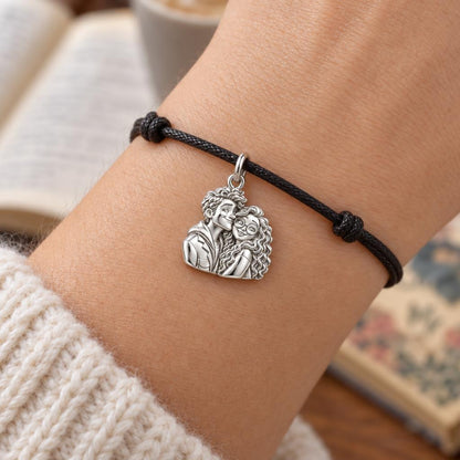 Sweetheart Cuddle Duo Charm and Polyester Cord Bracelet Set