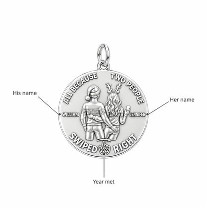 Swiped Right Couple Charm Bracelet – Personalized Couple Gift – personalization guide