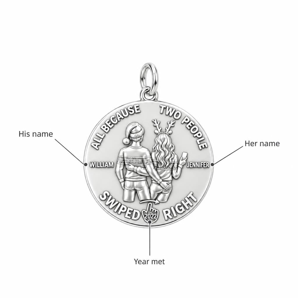 Swiped Right Couple Charm Bracelet – Personalized Couple Gift – personalization guide