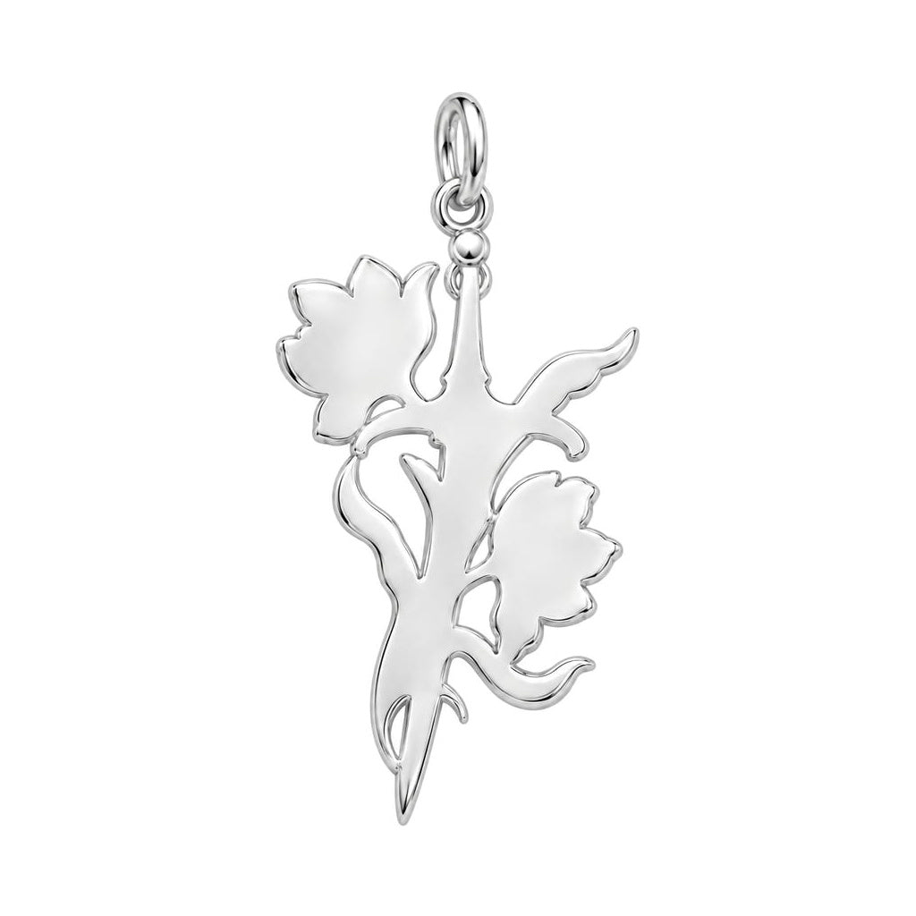 Sword and Wildflower Charm Bracelet – Personalized Gift – back of the charm, engraving area