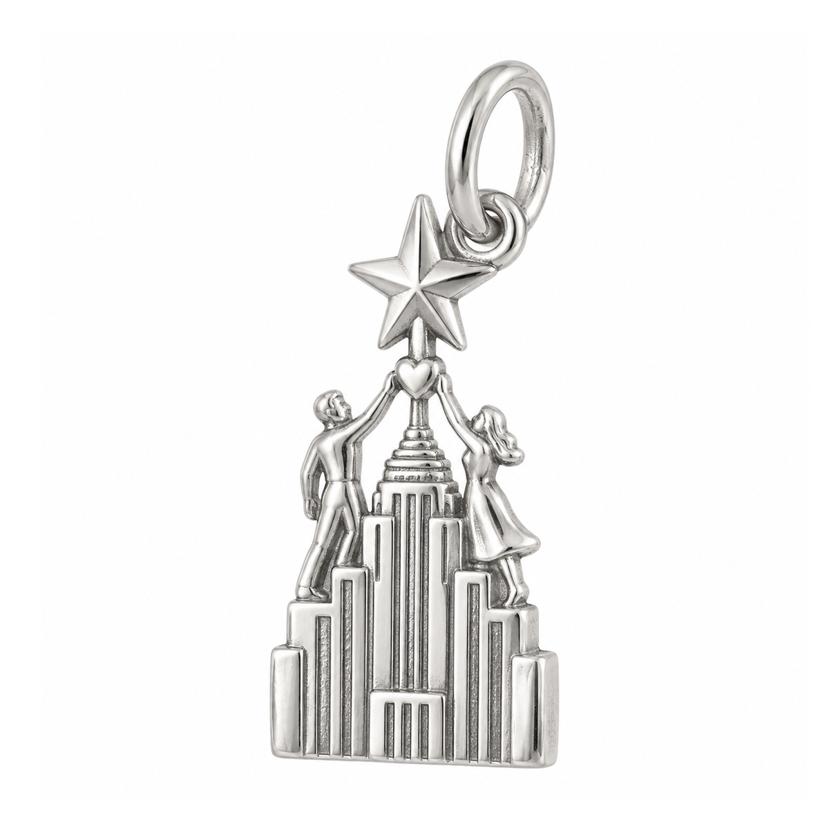 Tall Building and Heart Charm — Silver — 50-works-silver-20260916-129