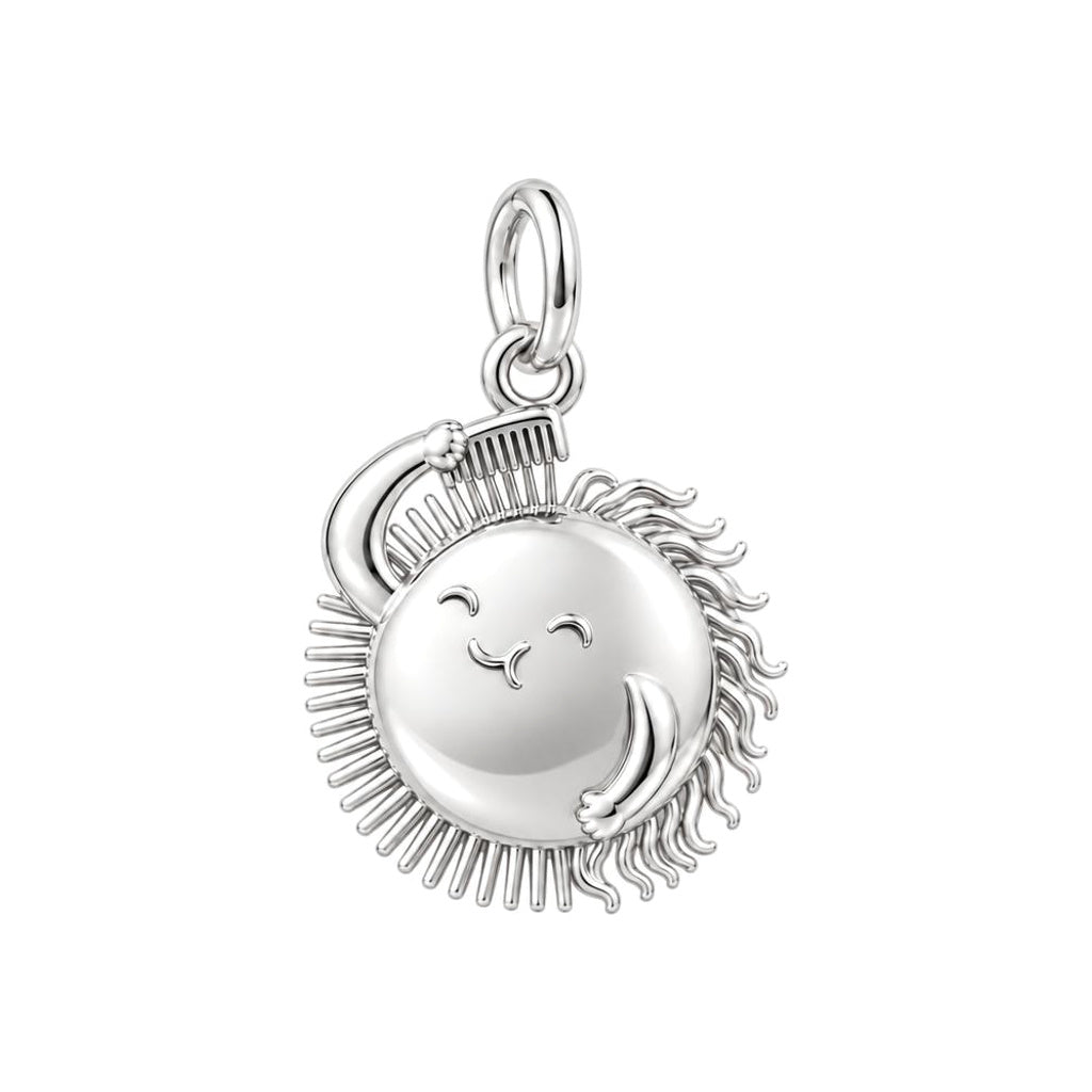 Taming the Rays Charm Bracelet – Personalized Hairstylist Gift – silver charm, front view