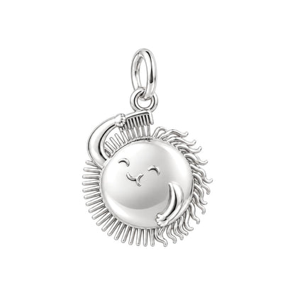 Taming the Rays Charm Bracelet – Personalized Hairstylist Gift – silver charm, front view