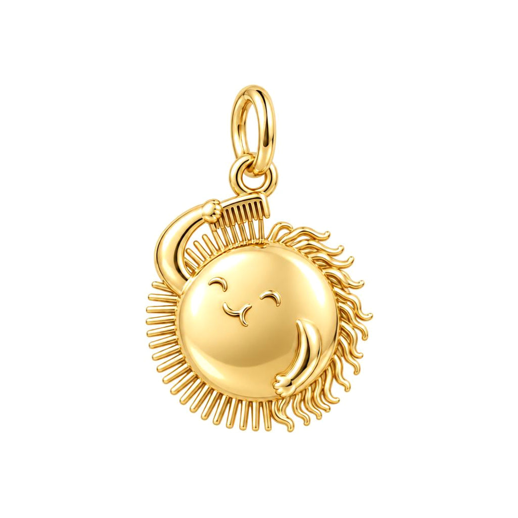 Taming the Rays Charm Bracelet – Personalized Hairstylist Gift – 18K gold charm, front view