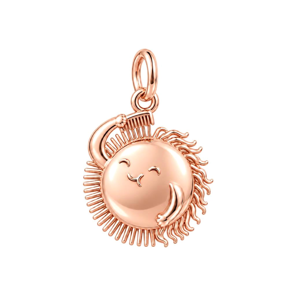 Taming the Rays Charm Bracelet – Personalized Hairstylist Gift – rose gold charm, front view