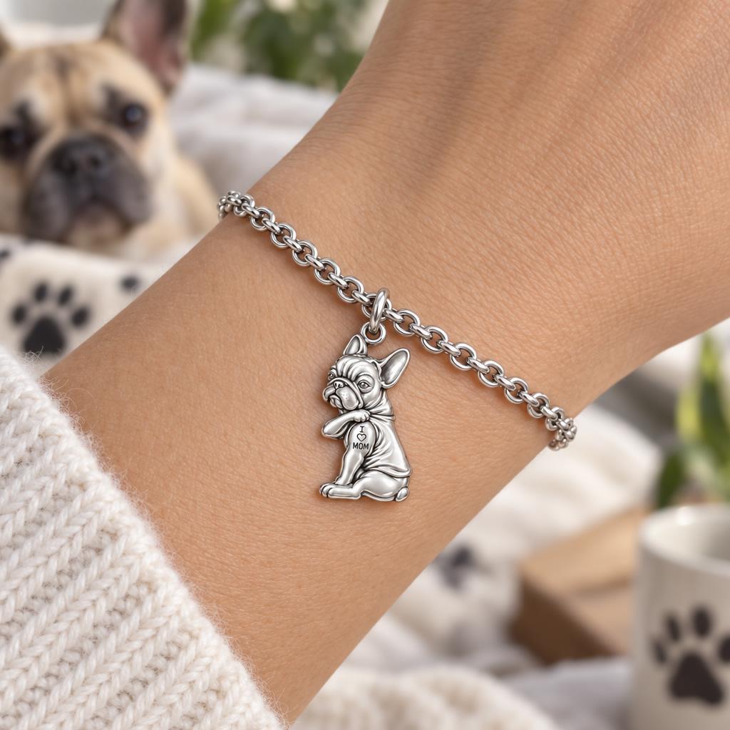 Tattooed Pup Devotion Charm Bracelet Set – worn / in use