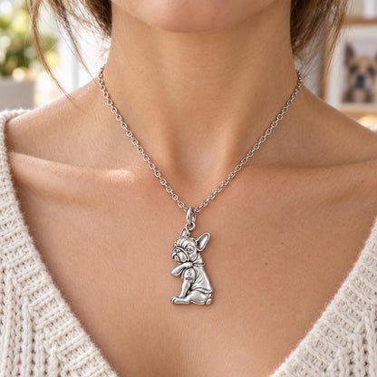 Tattooed Pup Devotion Charm Necklace Set – worn / in use