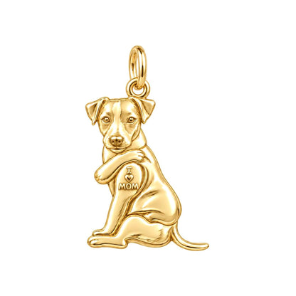 Tattooed Pup I Heart Mom Charm and Polyester Cord Bracelet Set
