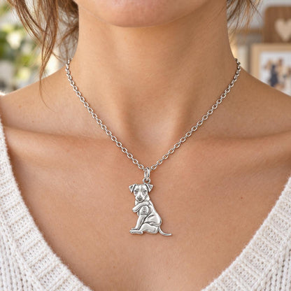 Tattooed Pup I Love Mom Charm Necklace Set – worn / in use