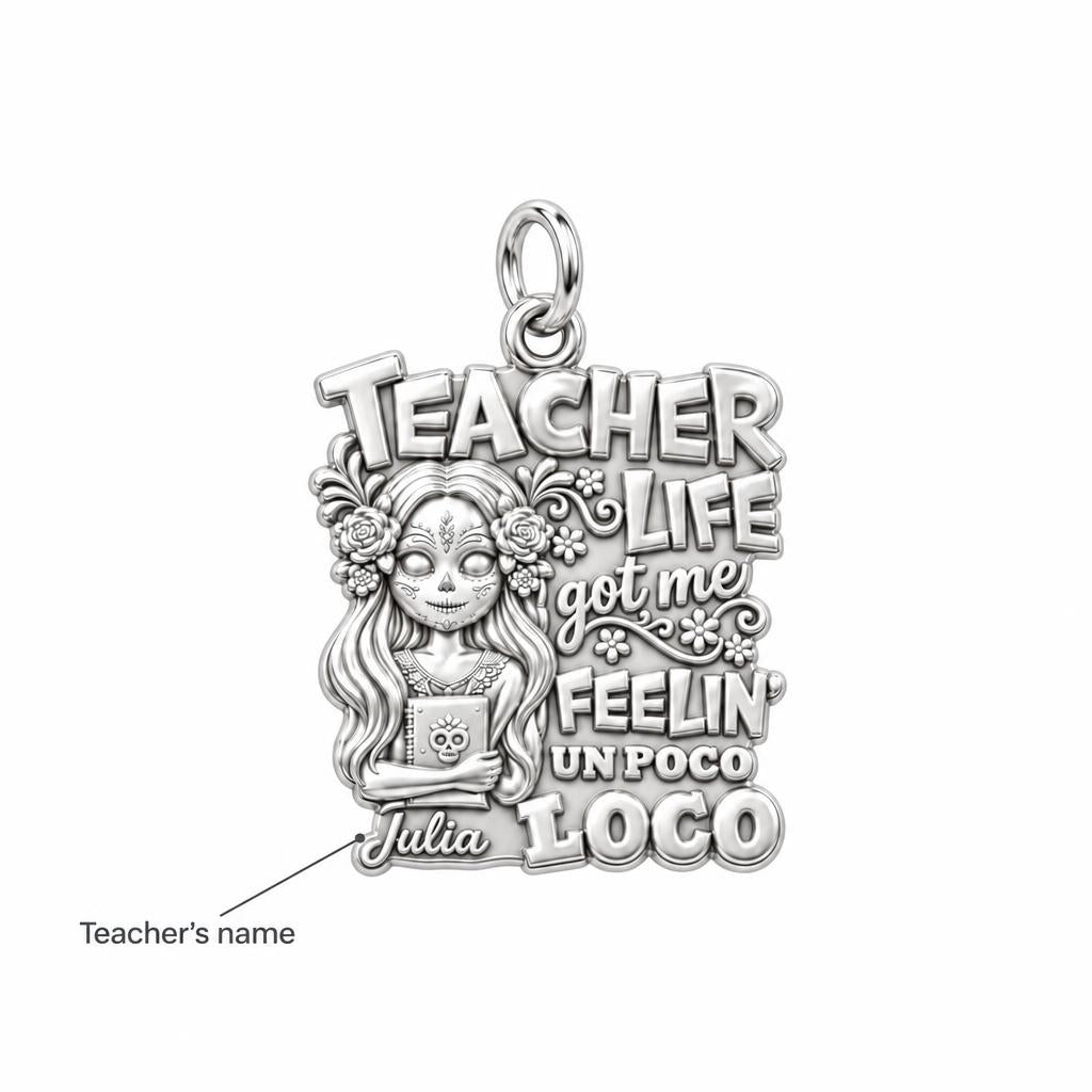 Teacher Life Un Poco Loco Charm Bracelet – Personalized Teacher Gift – personalization guide