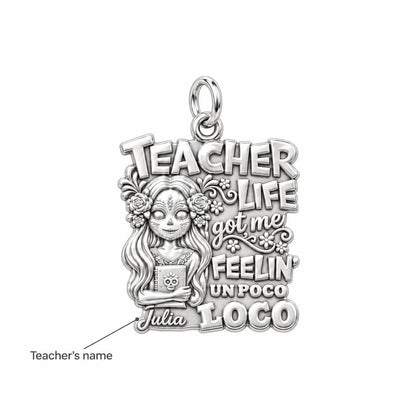 Teacher Life Un Poco Loco Charm Bracelet – Personalized Teacher Gift – personalization guide