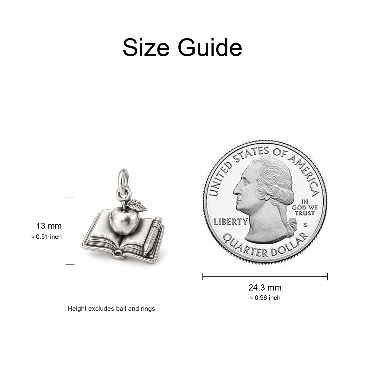 Teacher's Apple Charm — Size Guide | charm-topics-remaining-444-2026-09-14 | topic-259