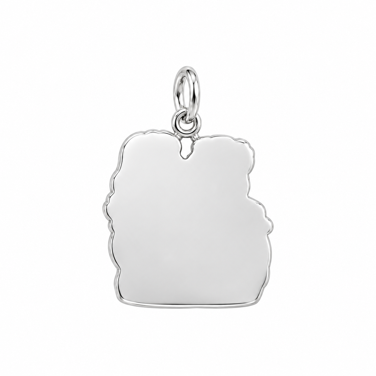 Tender Embrace Charm Bracelet – Personalized Couple Gift – back of the charm, engraving area