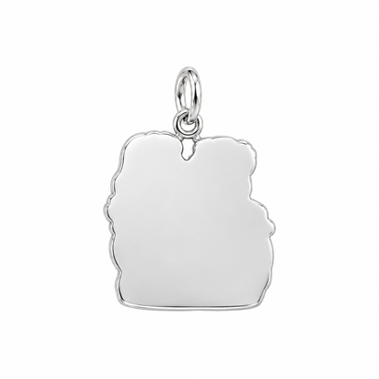 Tender Embrace Charm Bracelet – Personalized Couple Gift – back of the charm, engraving area