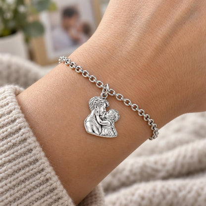 Tender Embrace Fatherhood Charm Bracelet Set – worn / in use